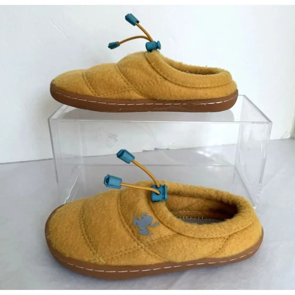 Kids' Hopfrog Barefoot Slip-On Slipper Sz 27 Yellow Fleece Indoor Outdoor Sz 10